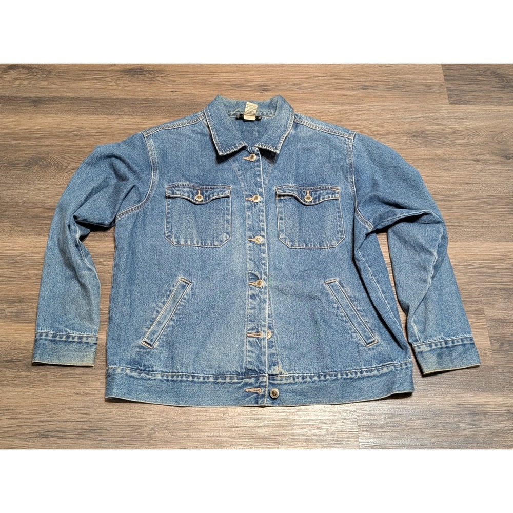Vintage Forenza Denim Jacket Womens Large Blue Medium‎ Wash Cotton 90s